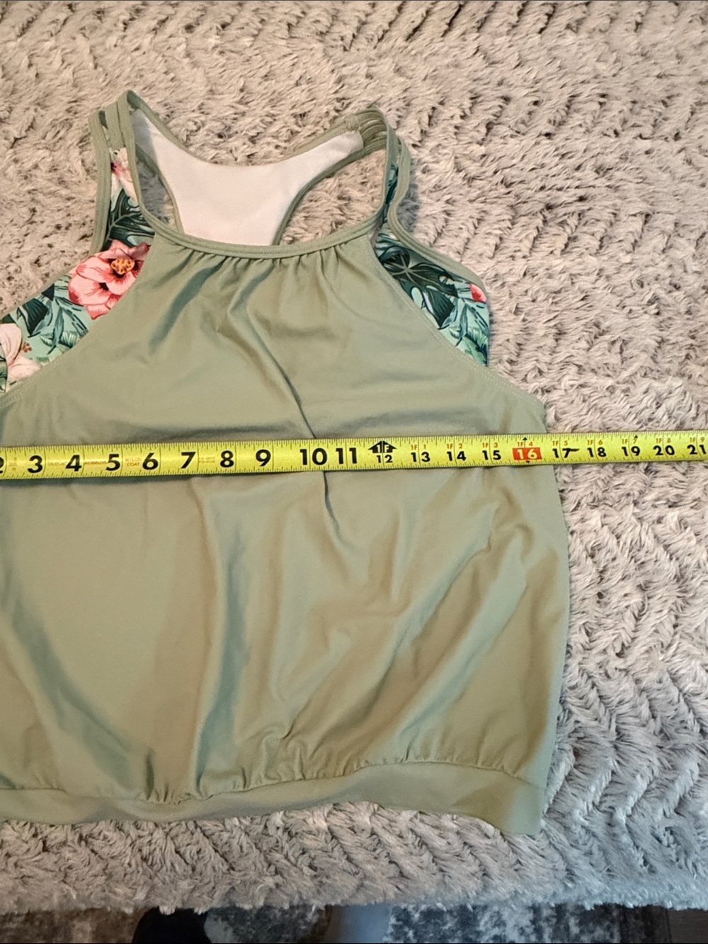 Tropical Sage & Floral Tankini Set Boy Shorts M NWOT Womens - Picture 3 of 11